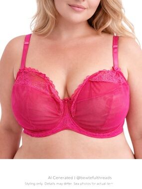 Hot Pink Lace Bra 38N Full Bust Support Curvy Kate DD+ Lingerie